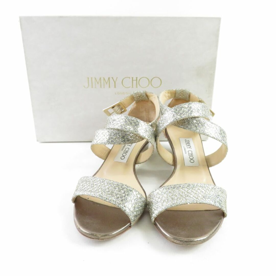 JIMMY CHOO(ジミーチュウ)のJIMMY CHOO ジミーチュウ CHIARA キアラ ウェッジソールサンダル 1点 36(23cm相当） パテントレザー グリッター アンクルストラップ シューズ レディース AU2132C  レディースの靴/シューズ(サンダル)の商品写真