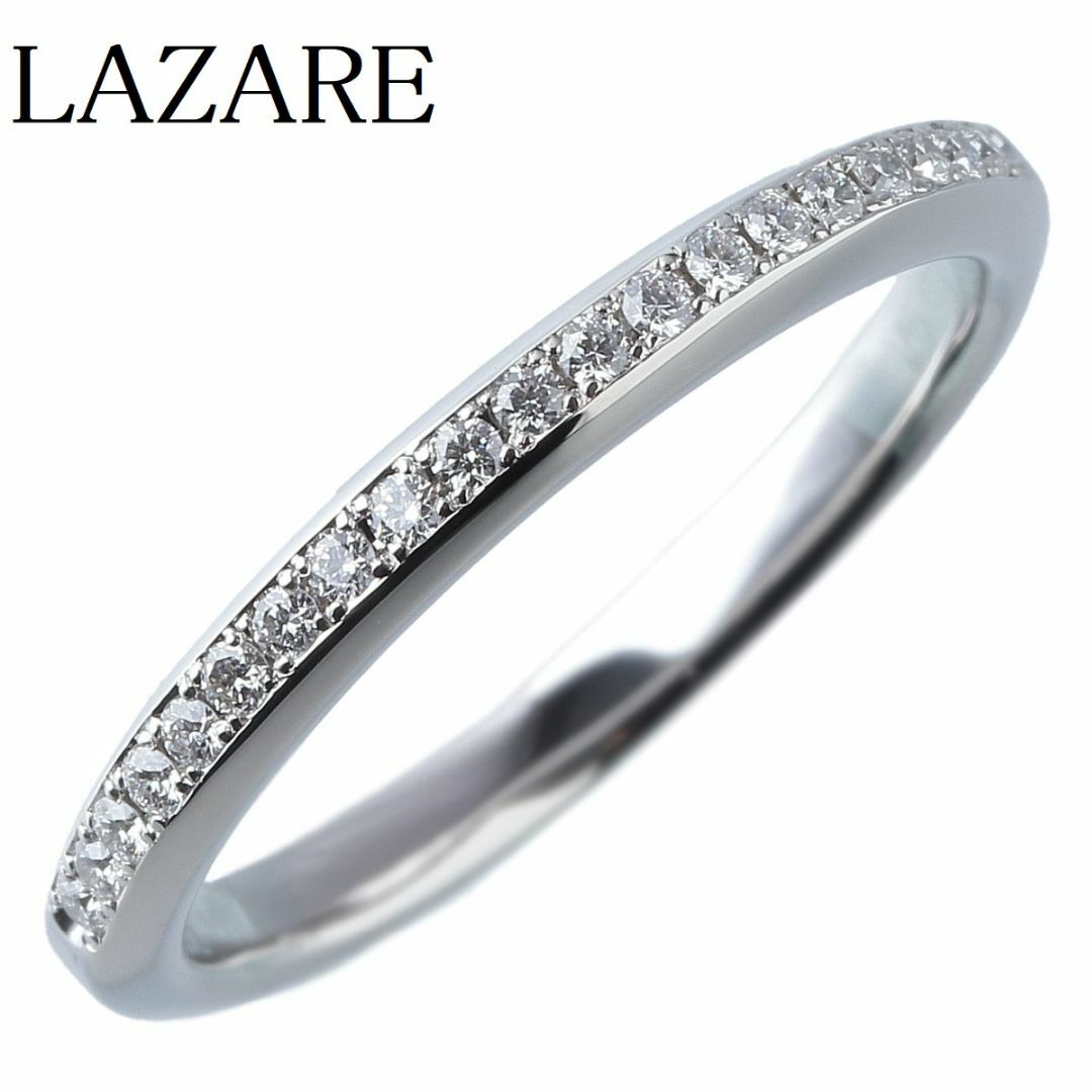 ラザールダイヤモンド ダイヤリング グレイシャス ハーフエタニティ 現行モデル ダイヤ0.11ct 約13号 PT950 箱 LAZARE DIAMOND【13737】