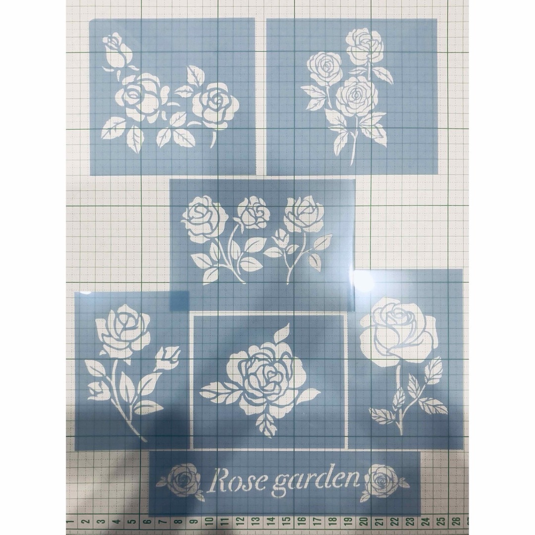 ステンシルシート　薔薇　No.1 ハンドメイドの素材/材料(型紙/パターン)の商品写真