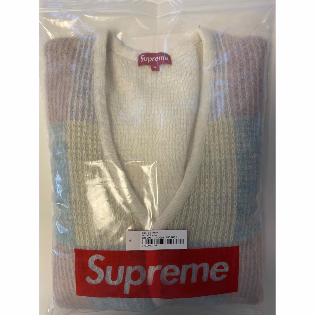 Supreme - Supreme Brushed Grid Cardigan White XLの通販 by たんぽぽ ...