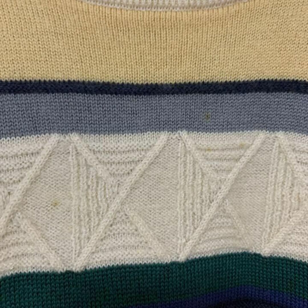 90s vintage 総柄ニット 水色 メンズ M 個性派 ゆるダボ 菅田将暉
