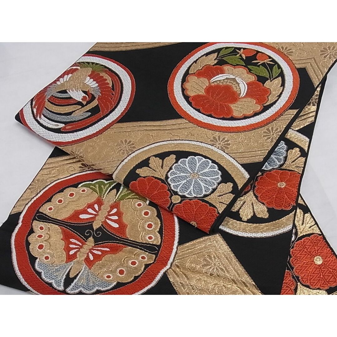 平和屋-こころ店■六通柄袋帯 唐織 双蝶鳳凰花丸文 黒地 金糸 正絹 逸品 A-sx7185 | フリマアプリ ラクマ 平和屋-こころ店■六通柄袋帯 唐織 鳳凰花丸文 黒地 金糸 正絹 逸品 A-pf5278