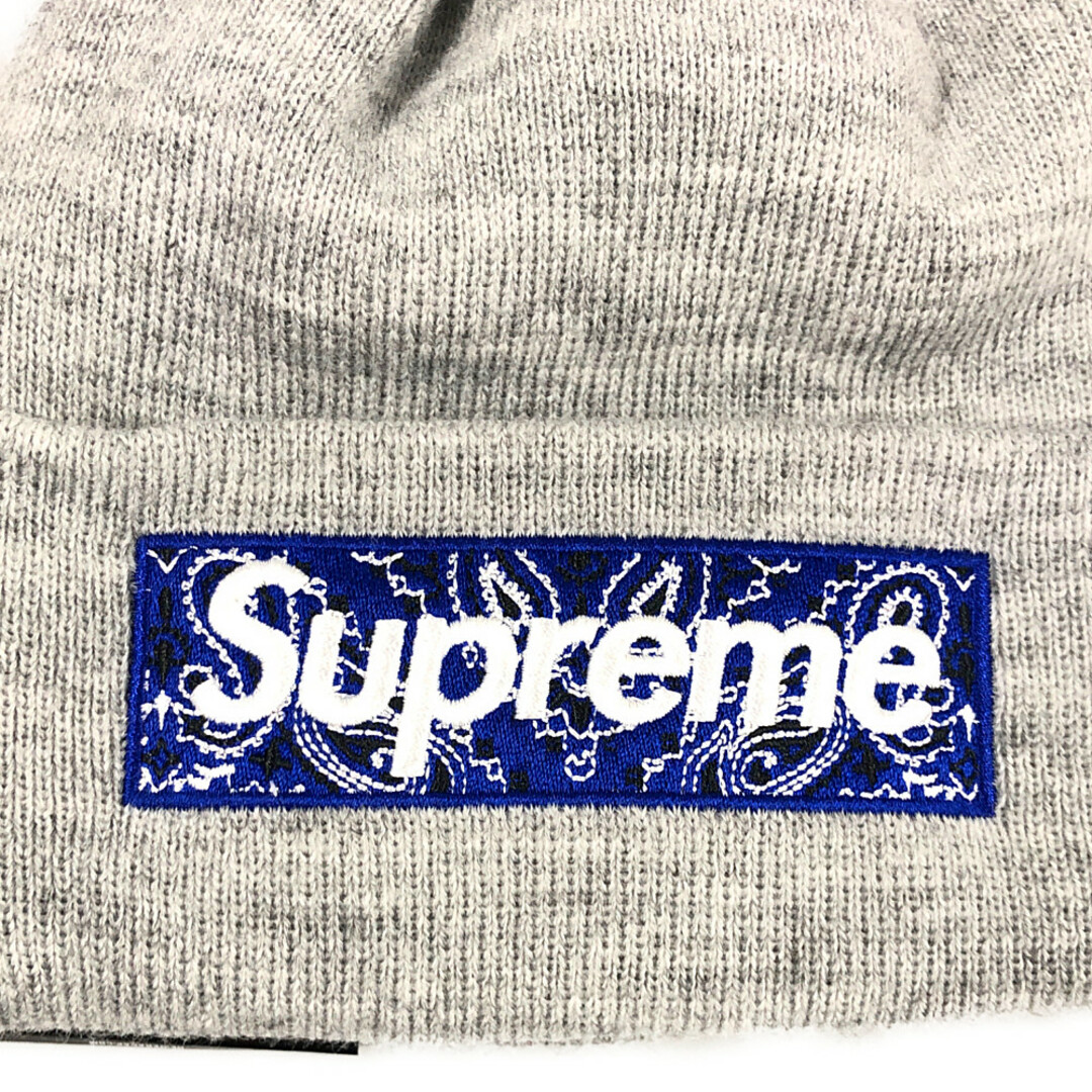 SUPREME シュプリーム 19AW NEW ERA Bandana Box Logo Beanie バンダナ ビーニー グレー 正規品 /  23616F