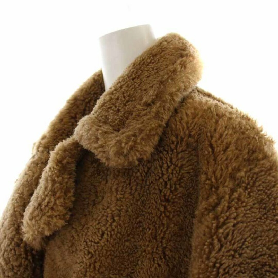 イヴサロモン OVERSIZE W MOUTON COAT 34 XS 茶 レディースのジャケット/アウター(ムートンコート)の商品写真