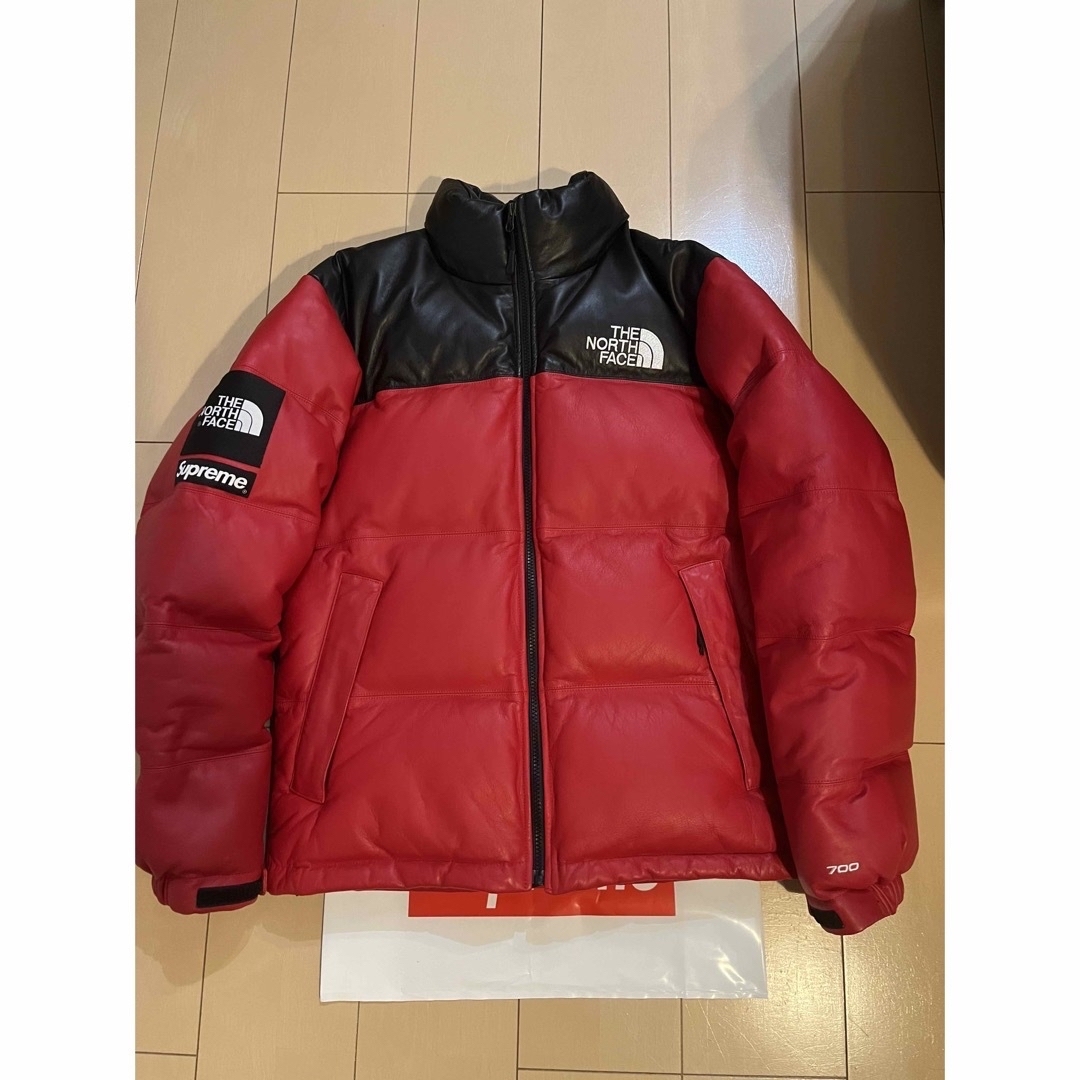 17AW Supreme North Face Leather Nuptse 赤