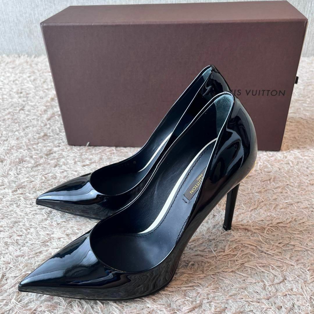 未使用】LOUIS VUITTON ゴールド金具 パンプス ブラック 34.5-