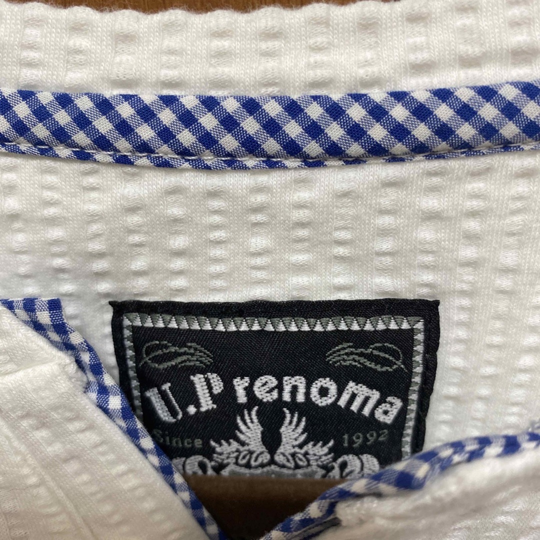 U.P renoma(ユーピーレノマ)のU. P renoma  デザインTシャツ　メンズL  白 メンズのトップス(Tシャツ/カットソー(七分/長袖))の商品写真