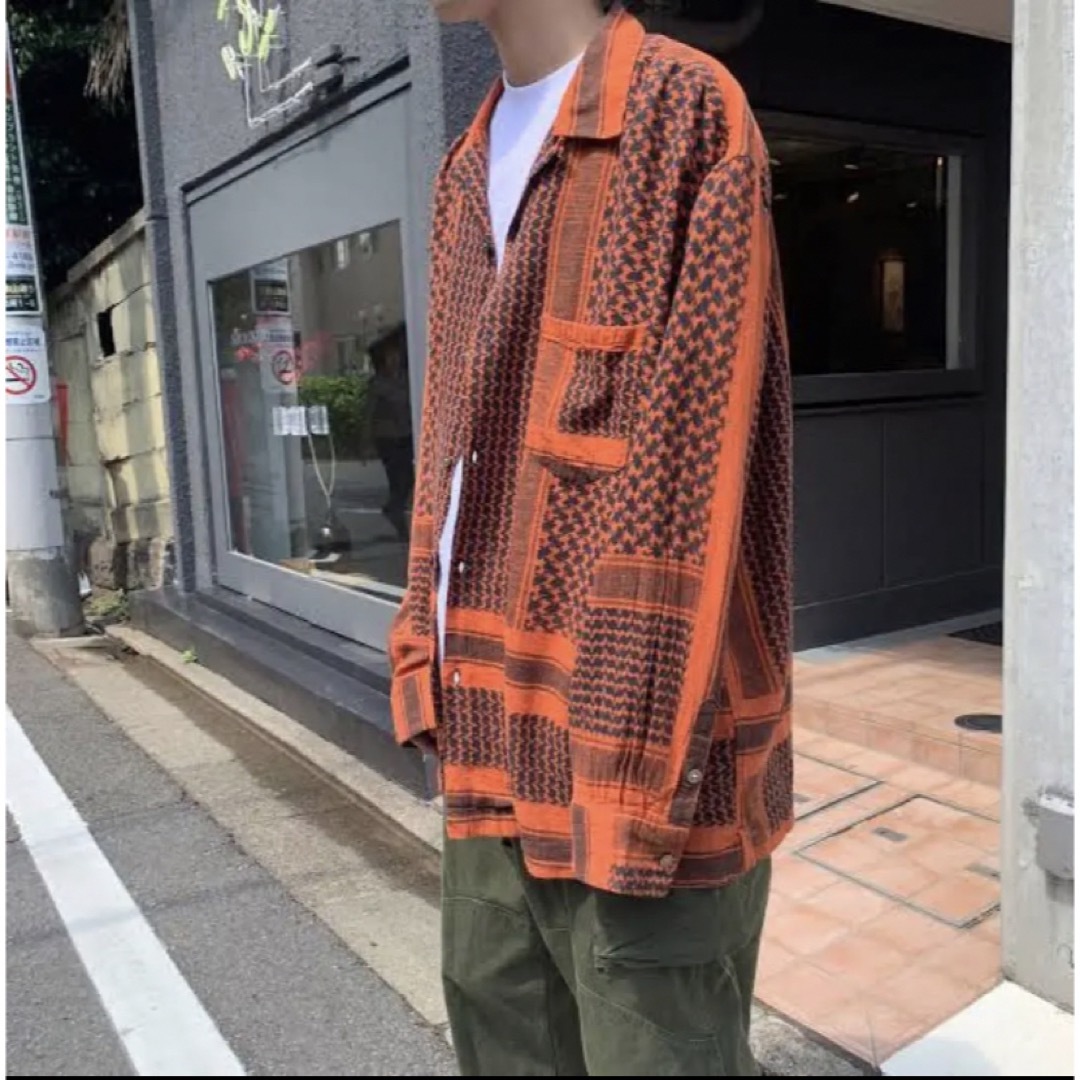 UNUSED 19ss Afghan Print L/S Shirt サイズ2