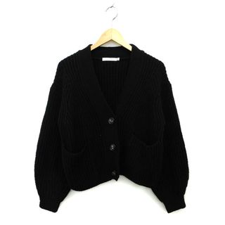 マウジー(moussy)のマウジー カーディガン ニット クロップド リブ ドロップショルダー ワイド F(カーディガン)