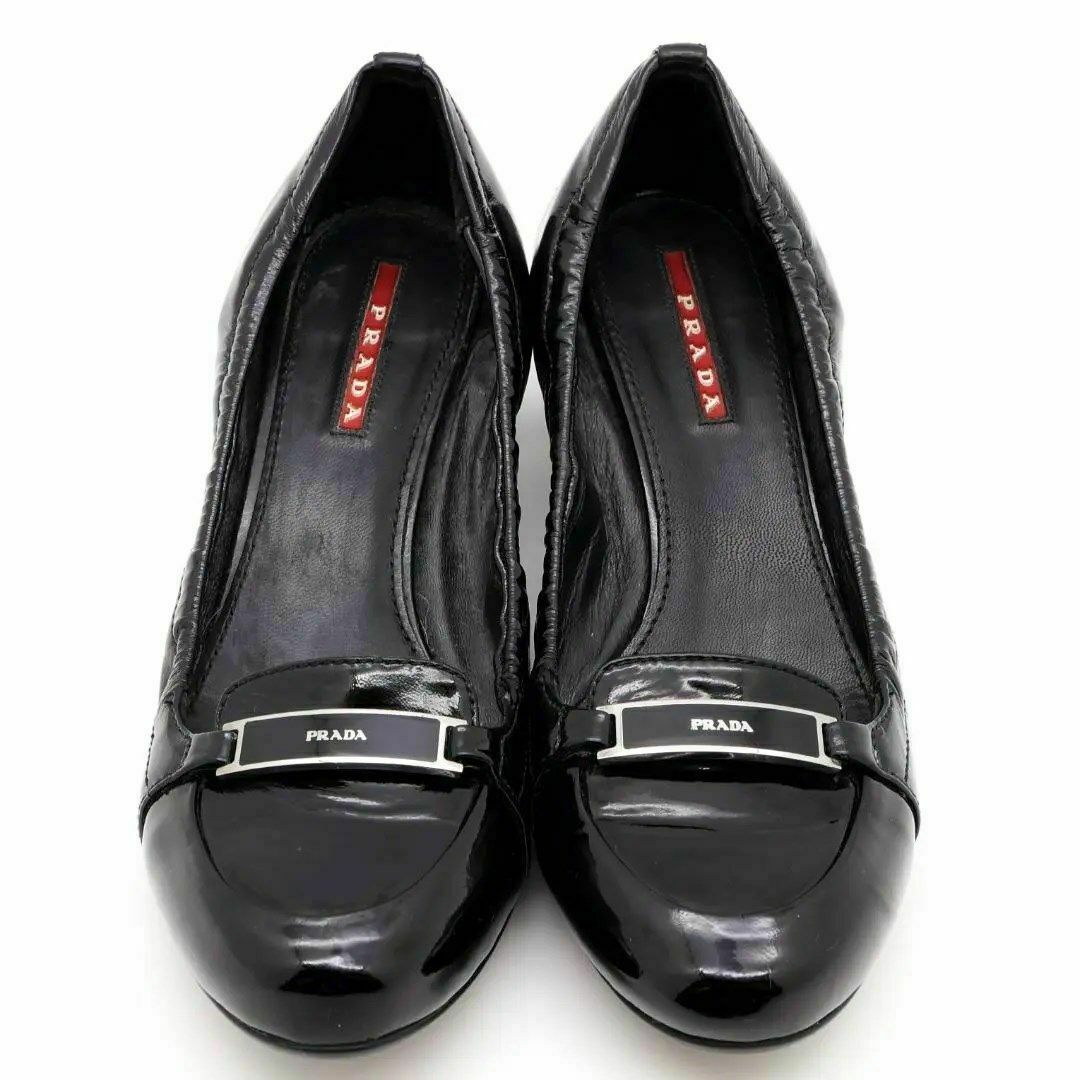 《希少》PRADA ローファー エナメル ロゴ レディース 23.5cm