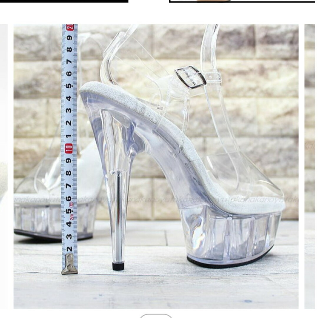 PLEASER - プリーザー 約15cmヒール クリアヒール クリアサンダル