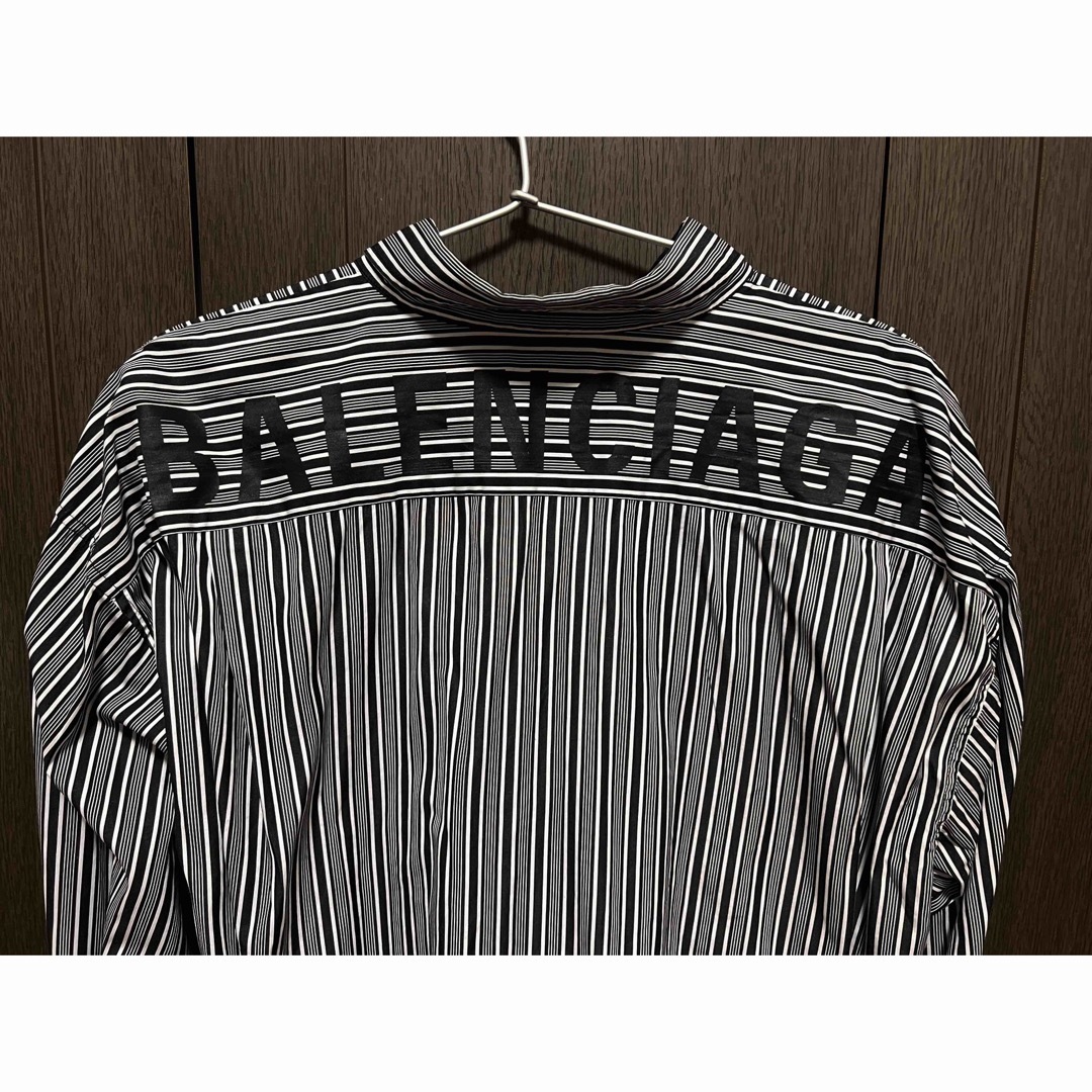 BALENCIAGA LOGO STRIPE SHIRT 40 オーバーシャツ - シャツ