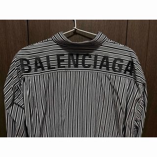 Balenciaga - BALENCIAGA LOGO STRIPE SHIRT 40 オーバーシャツの通販