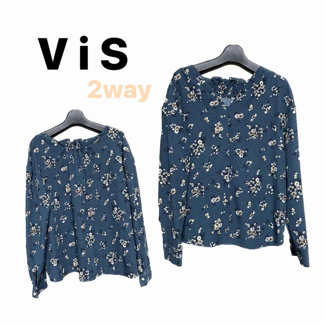 ViS(ヴィス)のViS  ヴィス　前後2way長袖花柄ブラウス　 レディースのトップス(シャツ/ブラウス(長袖/七分))の商品写真