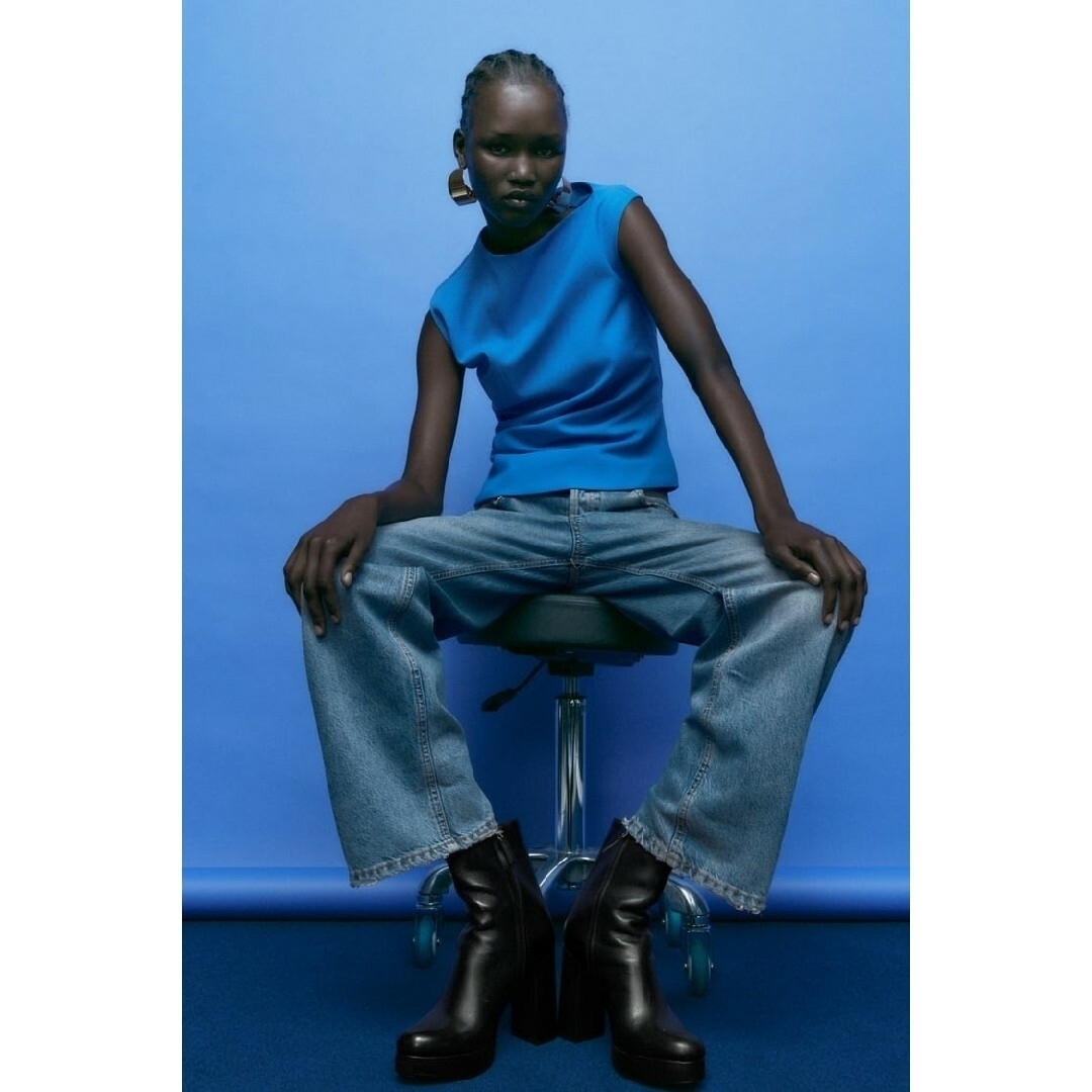 ZARA - ZARA レザープラットフォームアンクルブーツ 37サイズ ZARA - ZARA レザープラットフォームアンクルブーツ 37サイズ