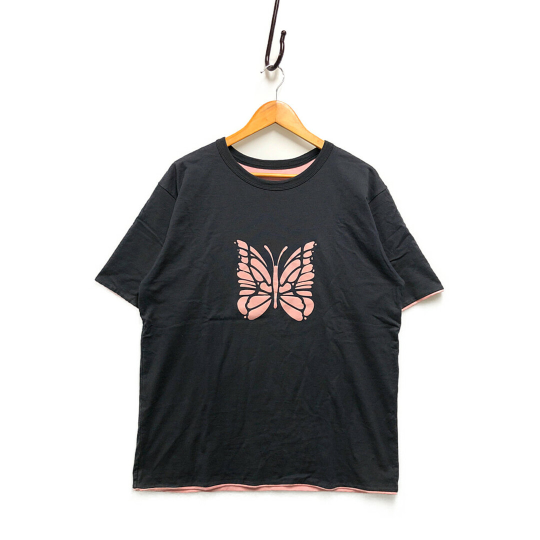 Needles(ニードルス)のNEEDLES ニードルス 品番 MR312 S/S Reversible Tee リバーシブル 半袖Ｔシャツ チャコール ピンク サイズL 正規品 / 32098 メンズのトップス(Tシャツ/カットソー(半袖/袖なし))の商品写真