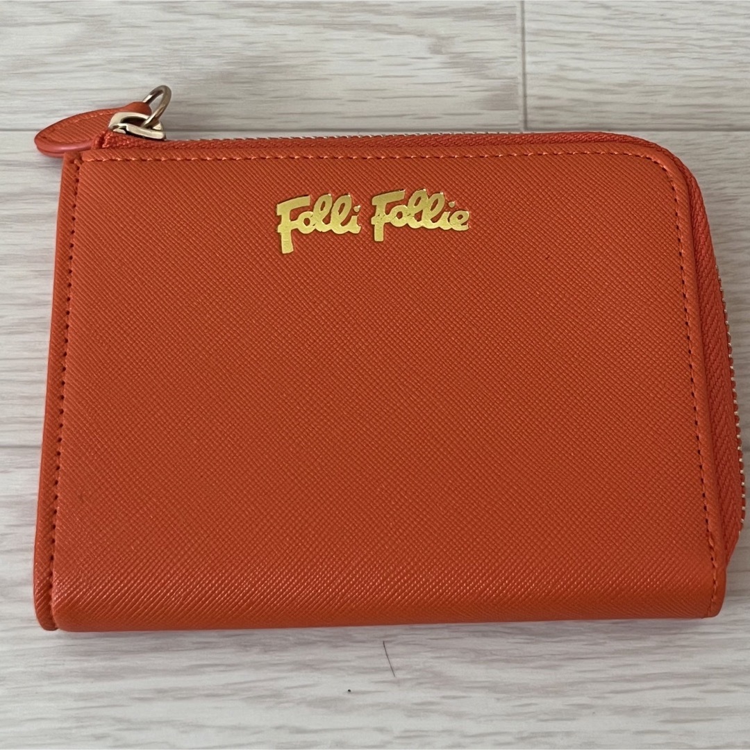 Folli Follie(フォリフォリ)の美品 フォリフォリ ロゴマルチケース L字ファスナー ウォレット オレンジ 財布 レディースのファッション小物(財布)の商品写真