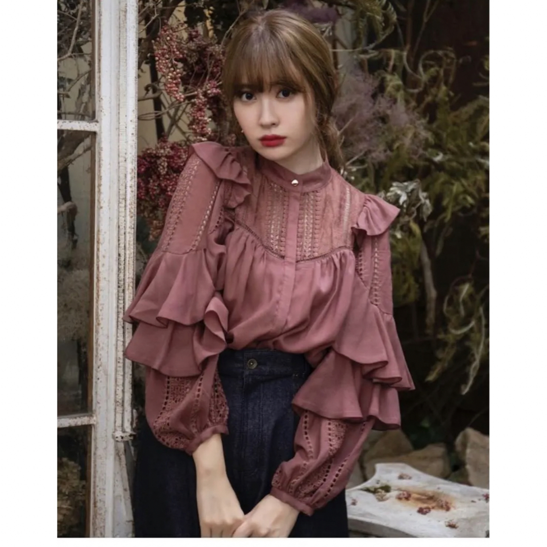 herlipto♡Puffed Sleeve Lace Blouse