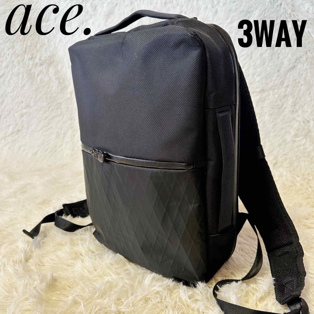 ace. - 【ace.】3way ビジネスリュック ブラック ハンドバッグ PC