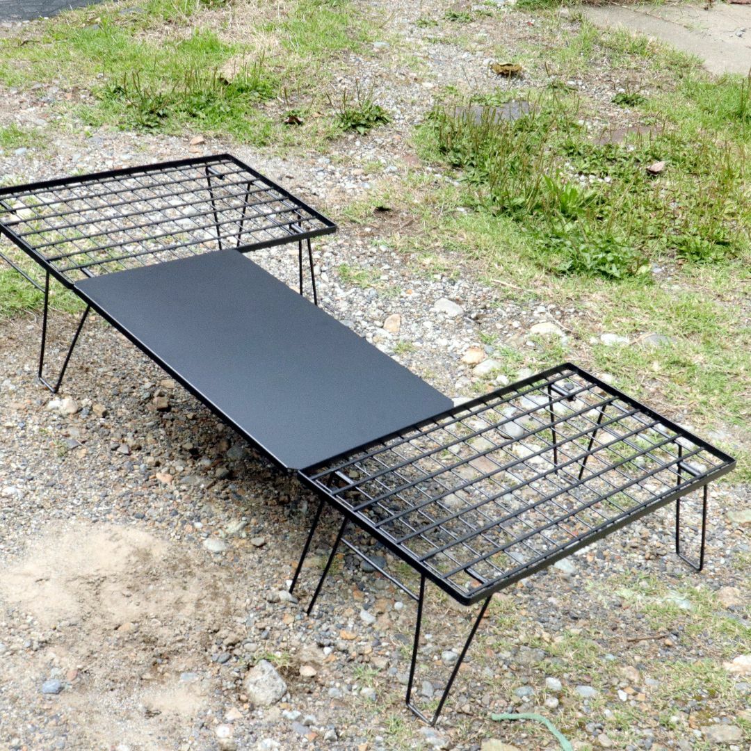 フィールドラック用天板（ブラック）×2枚　クッキングテーブル キャンプ テーブル