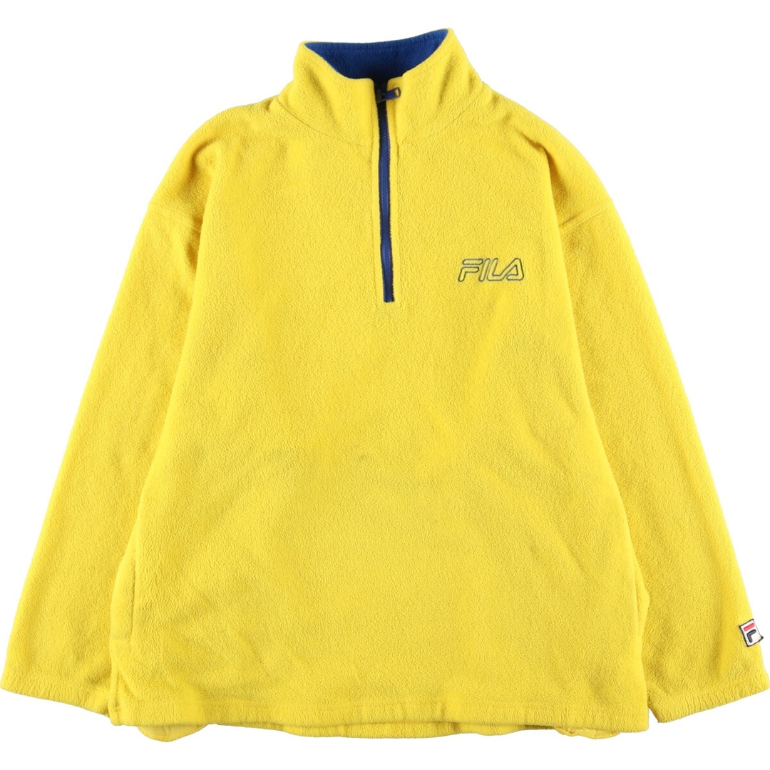 L☺︎古着 FILA TECH フィラ ハーフジップ プルオーバー フリース ボア-