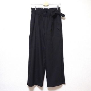 ザラ(ZARA)の新品　ZARA trf ザラ　ウエストギャザーパンツ　ワイドパンツ　黒　M(カジュアルパンツ)