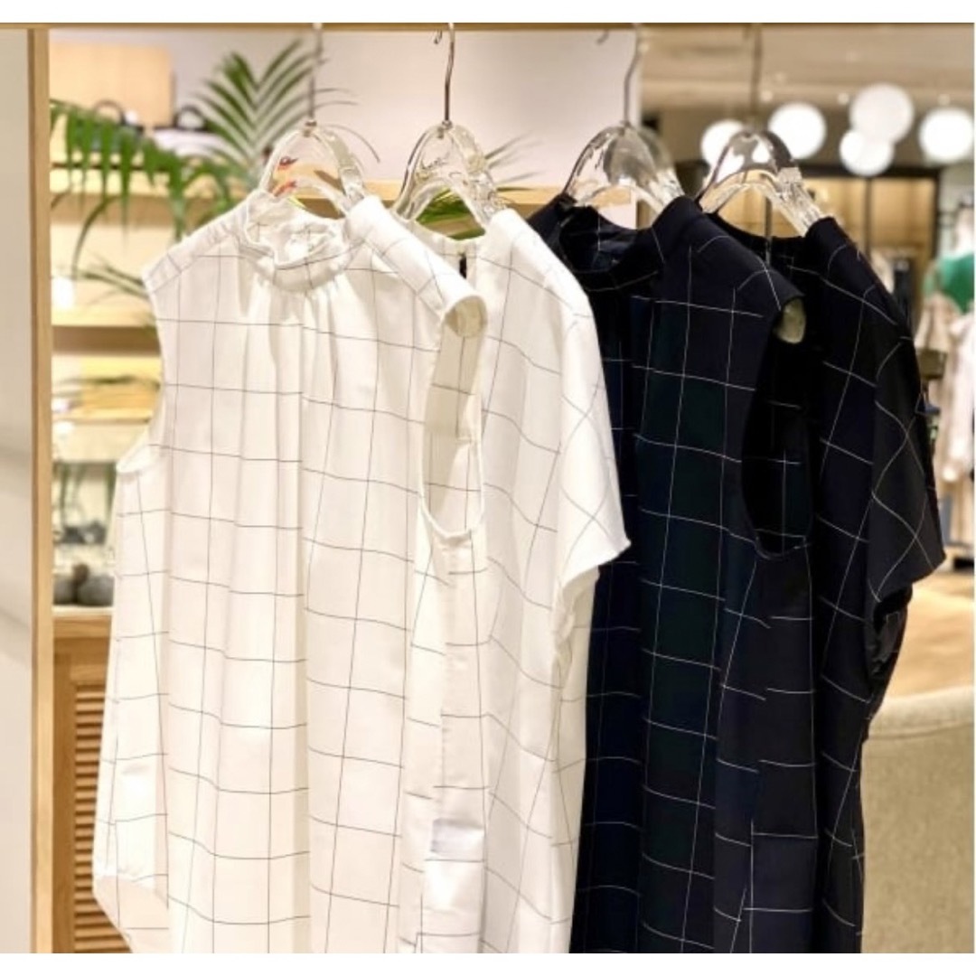 EFFE BEAMS - M・fil × EFFE BEAMS /別注 チェックフレンチスリーブ