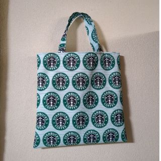 ムク様専用❣　スタバ柄♪エコバッグ　撥水加工　グリーン(バッグ)