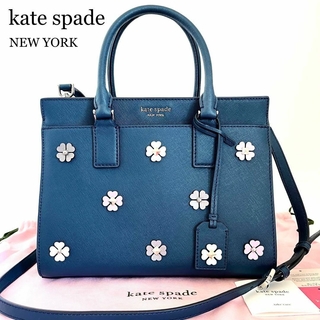 kate spade new york - 極美品❋ケイトスペード 2WAY ショルダー ハンドバッグ フラワー柄 ブルー系