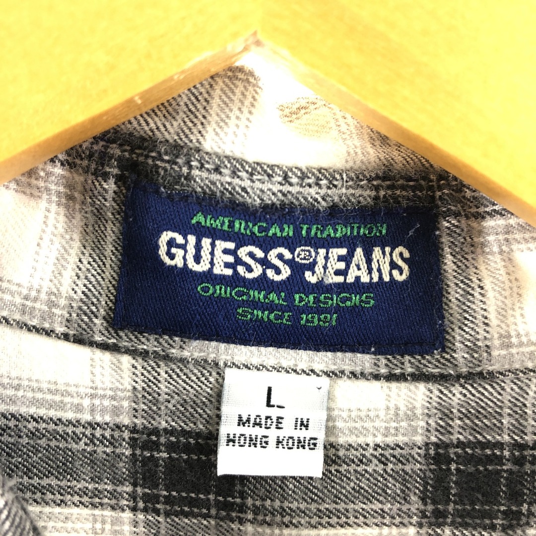 GUESS(ゲス)の古着 ゲス Guess JEANS チェック柄 長袖 ボタンダウン ライトネルシャツ メンズL /eaa376531 メンズのトップス(シャツ)の商品写真