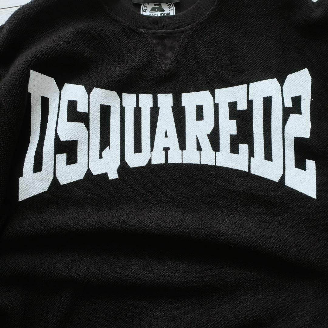 新品 DSQUARED2 メンズ ロゴ ビッグシルエット スウェット 黒 S