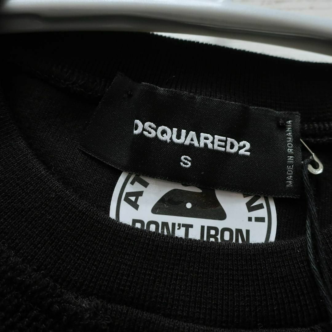 新品 DSQUARED2 メンズ ロゴ ビッグシルエット スウェット 黒 S