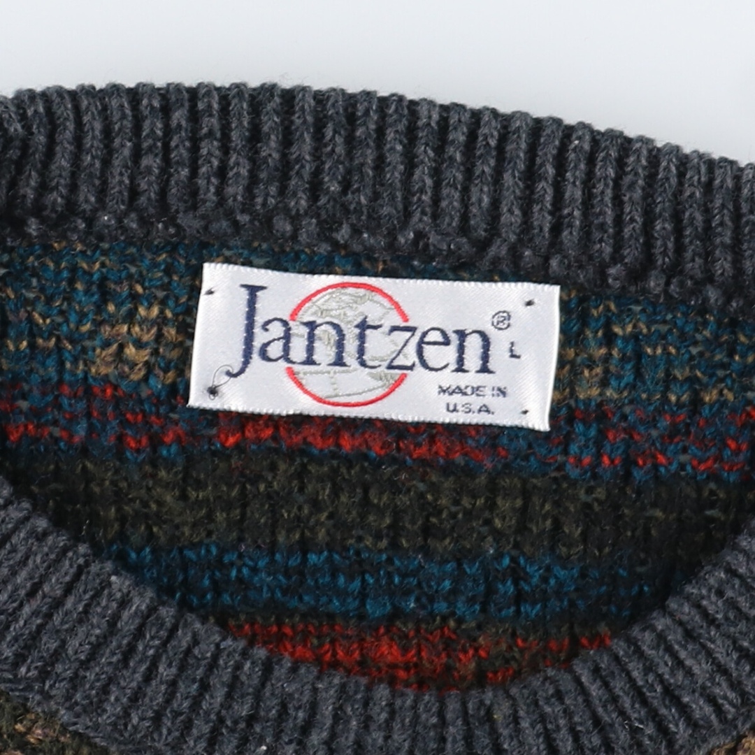 JANTZEN 総柄 ウールニットセーター USA製 メンズXL /eaa353660 2