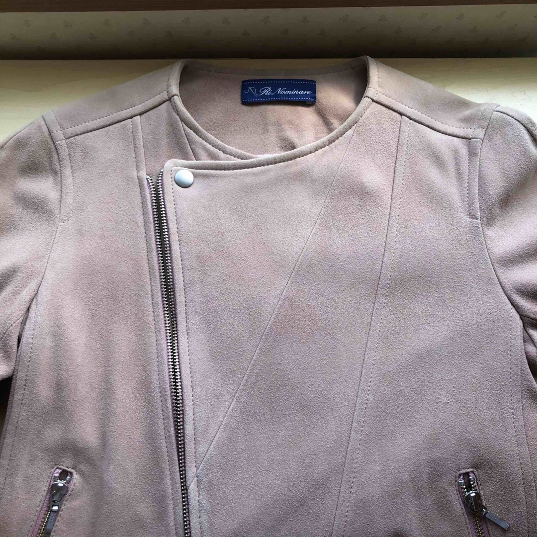 ☆新品・タグ付き☆秋冬 Ri Nominare やぎ革 レザージャケット ピンク-