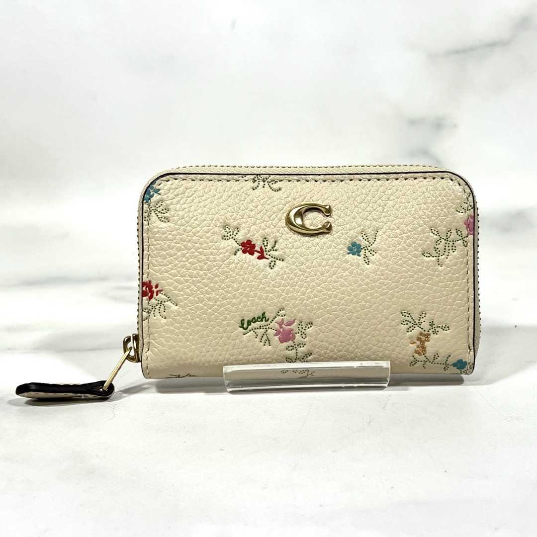 【新品未使用】coach スモール ジップ アラウンド カードケース フローラル 2