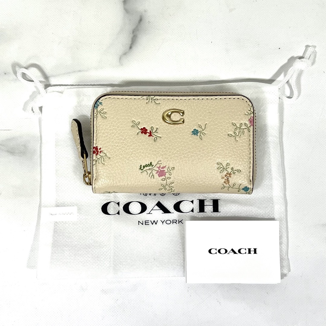 【新品未使用】coach スモール ジップ アラウンド カードケース フローラル 1