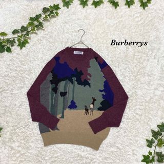 バーバリー(BURBERRY)の柄ニット　総柄　バーバリーズ　セーター　レトロ　薄手　Burberrys(ニット/セーター)