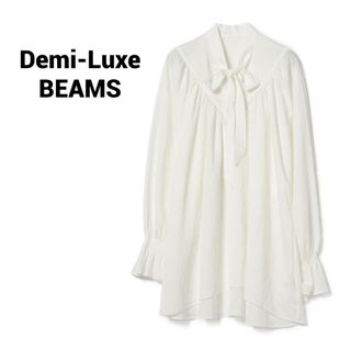 未使用Demi-Luxe BEAMS / 三角 切り替え リボン ブラウス