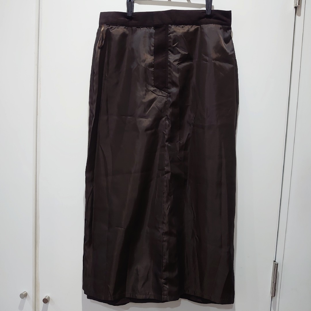 UNIQLO(ユニクロ)のUNIQLO ロングスカート 人工皮革 スエード オールドユニクロ 紺タグ レディースのスカート(ロングスカート)の商品写真