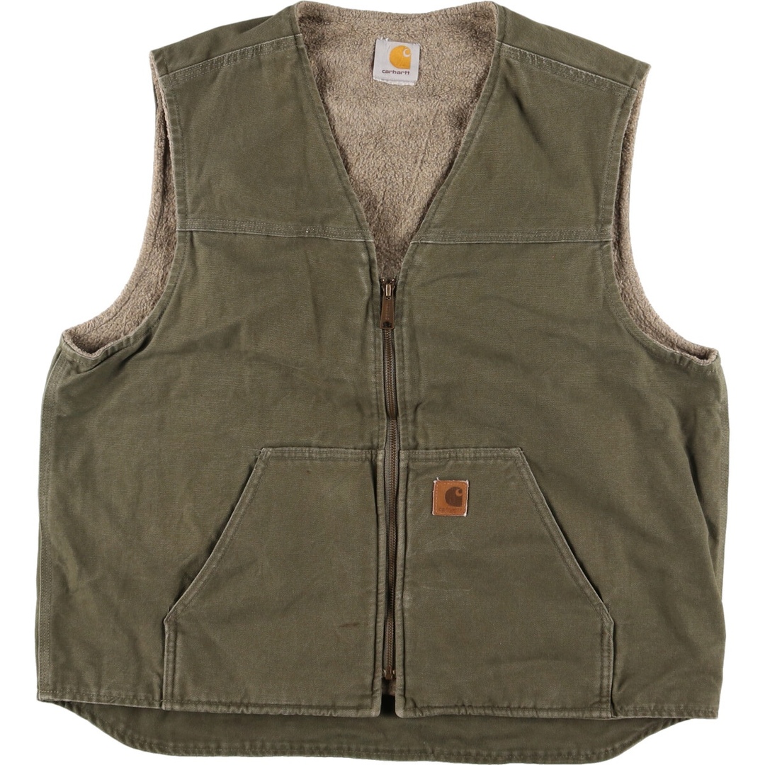 90年代 カーハート Carhartt ダック地ベスト メンズXL ヴィンテージ /eaa372892カーキ系柄