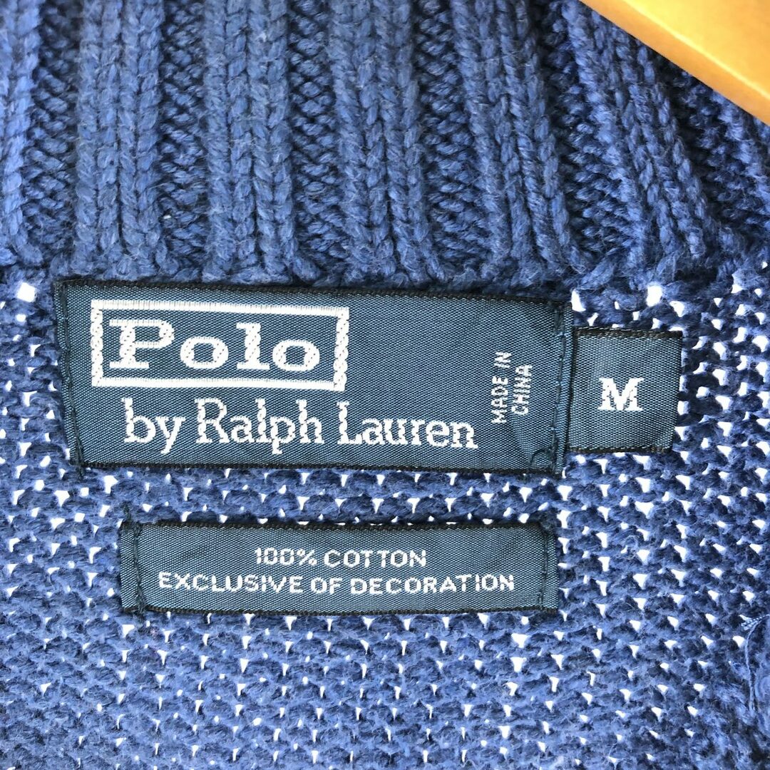 Ralph Lauren(ラルフローレン)の古着 ラルフローレン Ralph Lauren POLO by Ralph Lauren コットンニットハーフジップセーター メンズL /eaa358288 メンズのトップス(ニット/セーター)の商品写真