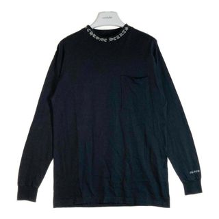 ★クロムハーツ モックネックロゴ ダガーバックロゴ L/S Tee ブラック sizeM