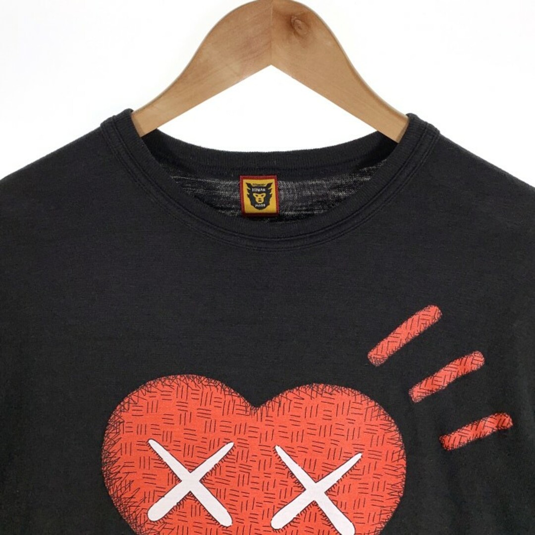 HUMAN MADE ヒューマンメイド KAWS カウズ ハートプリント Tシャツ ブラック Size XL