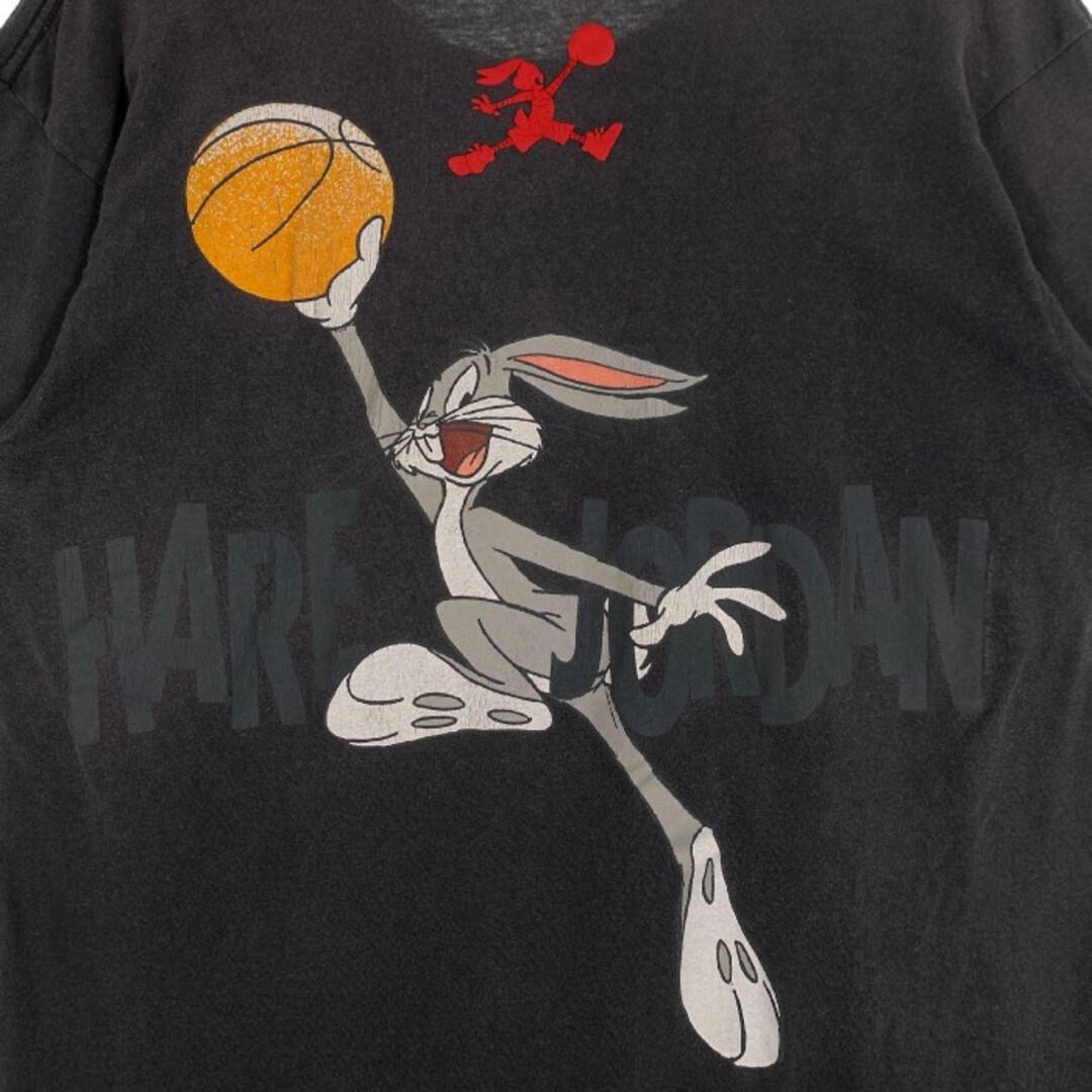 90's NIKE ナイキ AIR JORDAN エアジョーダン SPACE JAM スペーシジャム プリント Tシャツ バックスバニー 袖シングル  裾シングル ブラック Size L~XL 相当