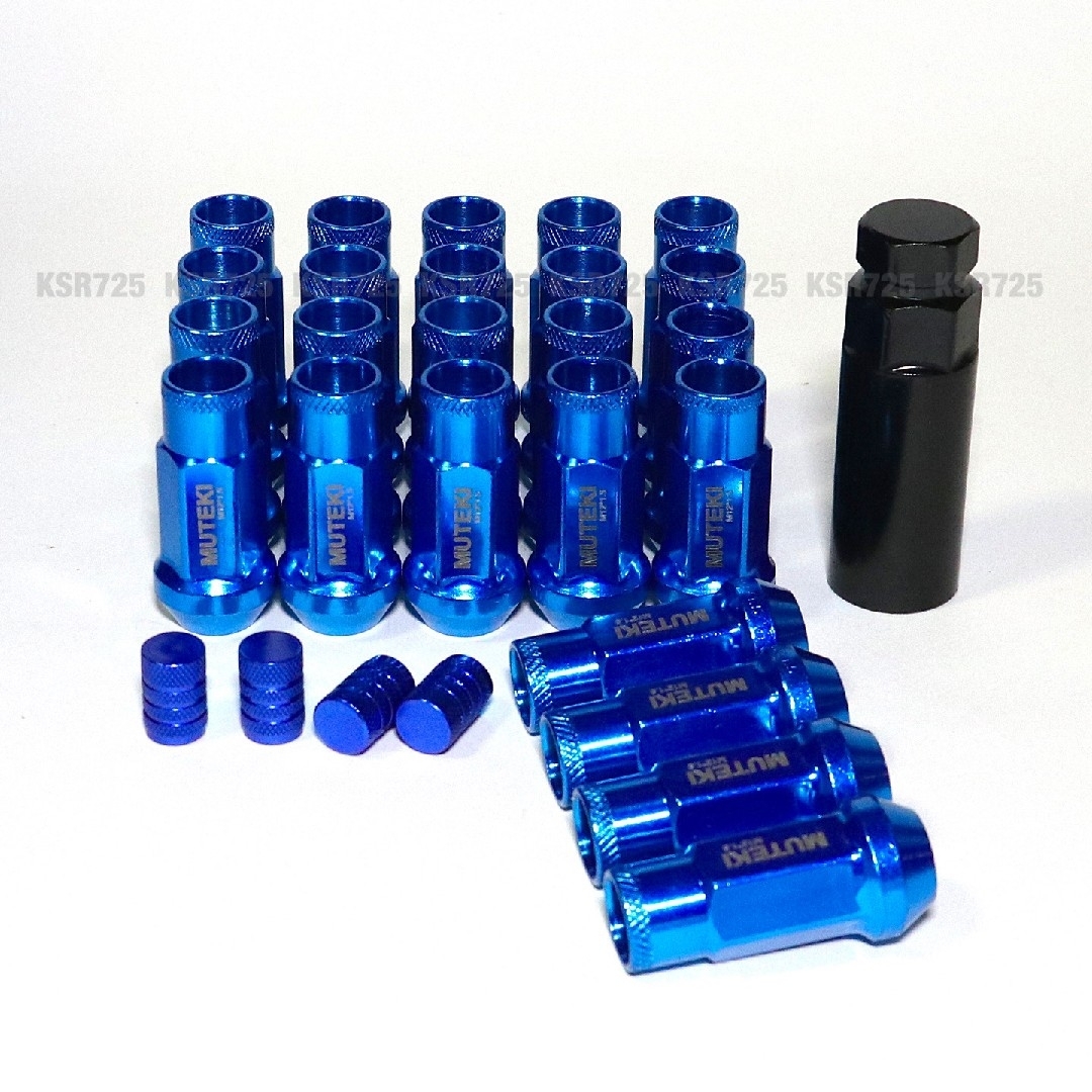 ハイエース用/M12×P1.5/24個　BLUE　青　スチール製　ホイールナット