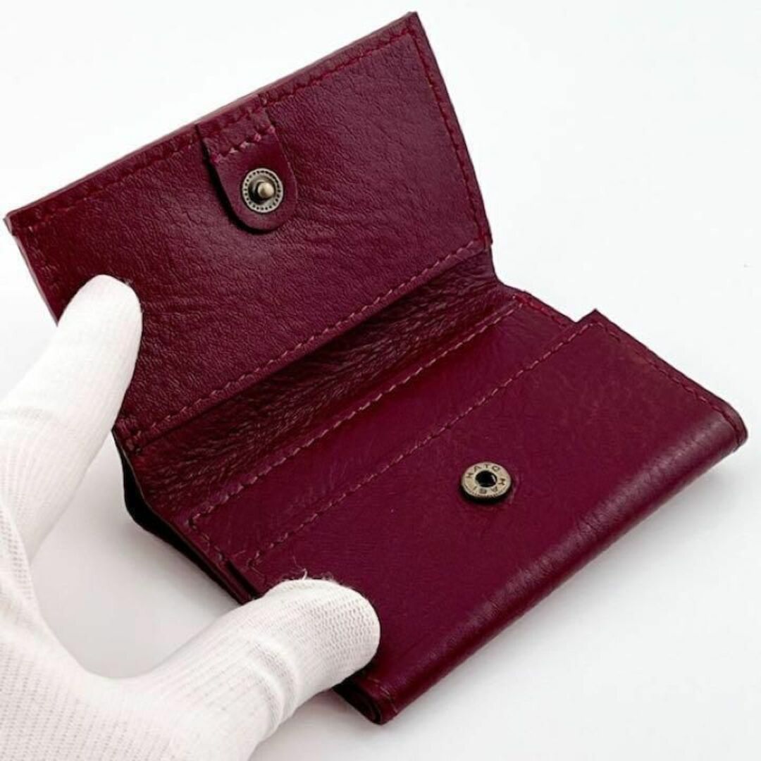 小さい 三つ折り 財布 本革 ミニ ウォレット 小銭入れ 定期 パス ケース レディースのファッション小物(財布)の商品写真