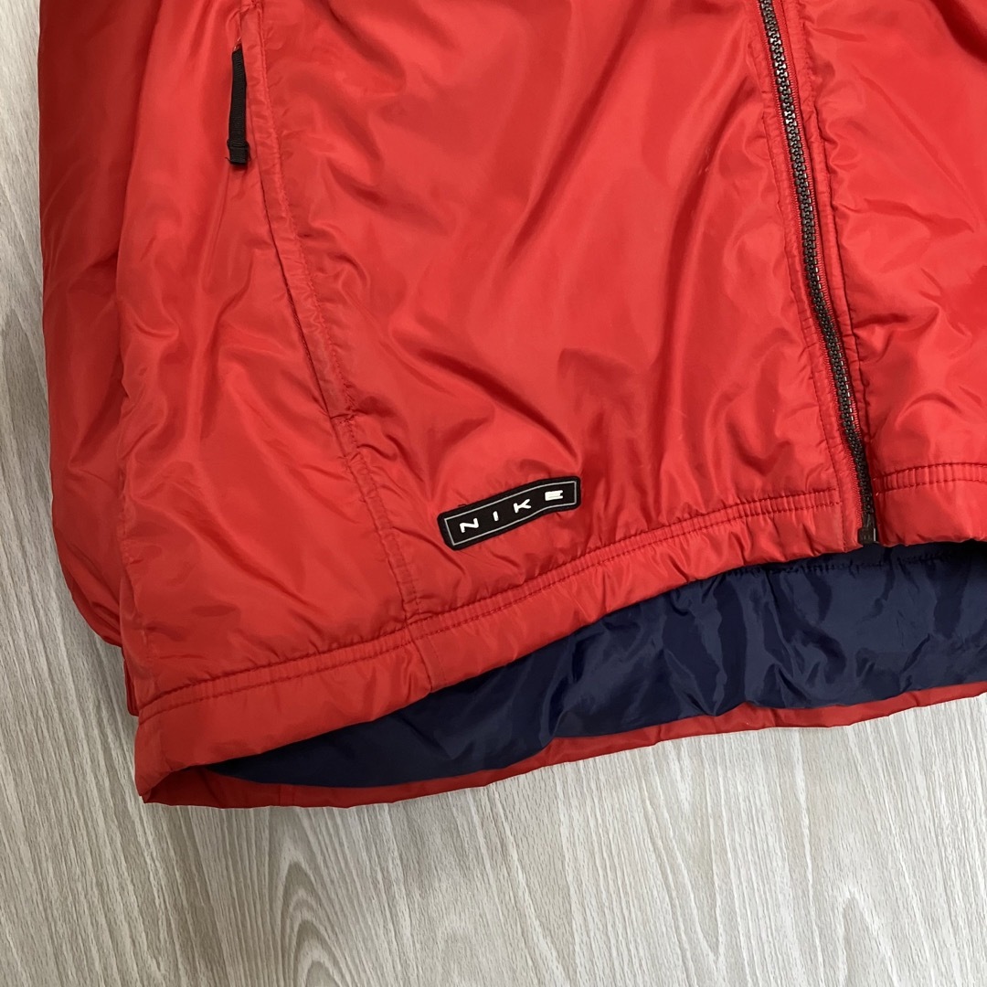 ナイキ 中綿 パデッドジャケット 2XL アイボリー 紺 ワンポイントロゴ