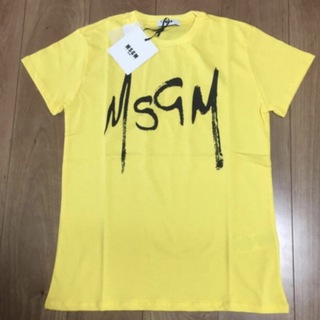 エムエスジイエム(MSGM)の新品 MSGM ロゴ Tシャツ イエロー(Tシャツ(半袖/袖なし))