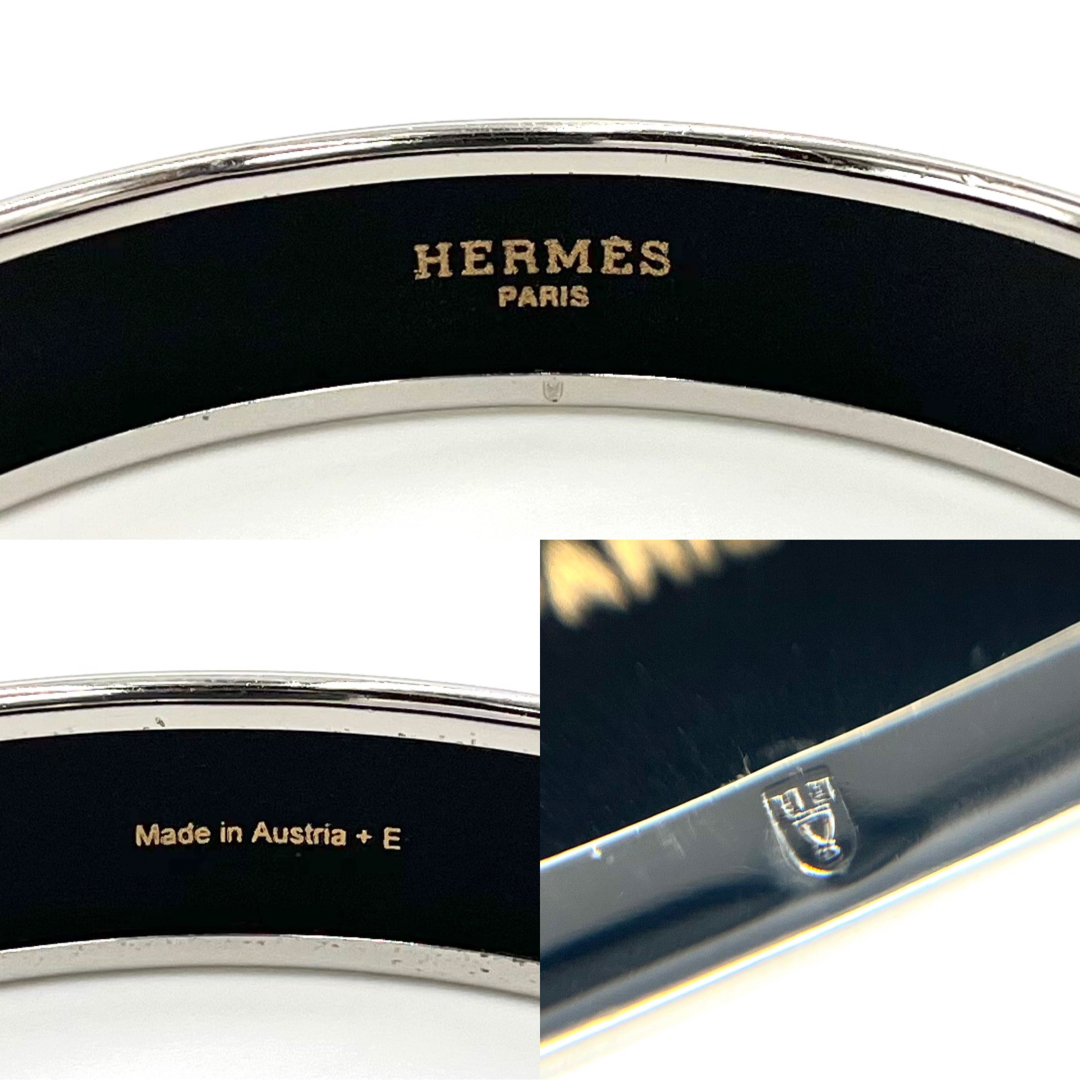 Hermes(エルメス)のエルメス エマイユ PM ファン カレーシュ バングル ブルー系 x シルバー レディースのアクセサリー(ブレスレット/バングル)の商品写真