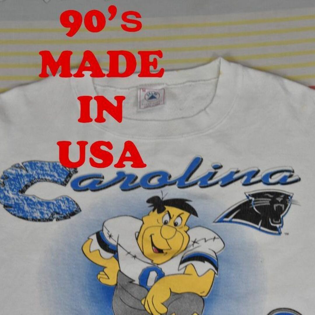 90's USA製 NFL × Flintstones キャラクター　スウェット